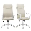 Produktbild: SONGMICS Bürostuhl, 2er Set, ergonomischer Schreibtischstuhl, Drehstuhl, gepolsterter Sitz, höhenverstellbar und neigbar, jeder Stuhl bis 120 kg belastbar, cappuccinobeige OBN034K01-2