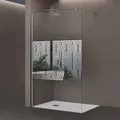 Produktbild: Doporro Luxus Duschwand Bremen02dm 140x200 Cm Walk-in Dusche Mit Stabilisator Aus Edelstahl Duschabtrennung Aus Echtglas 10mm Esg-sicherheitsglas Inkl. Easy-clean-beschichtung