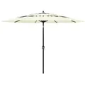 Produktbild: vidaXL Sonnenschirm mit Aluminium-Mast 3-lagig Sandfarbe 3 m