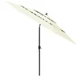 Produktbild: vidaXL Sonnenschirm, Balkonschirm mit Aluminium-Mast 3-lagig Sandfarben 3 m