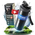 Produktbild: Bachgold® Profi Outdoor Wasserfilter Flasche XL [800ml] mit 1500L Filterkapazität I Entfernt 99,99% aller Bakterien und filtert Mikroplastik, Partikel und Chlor I Blackout- & Krisensicher