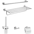 Produktbild: hansgrohe Badaccessoires-Set Logis Universal, 5-teilig, aus Metall, zur Wandmontage, silber