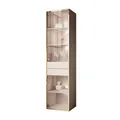 Produktbild: Lookway Vitrine Aurora KASZMIR mit LED – Kaschmir Hochglanz mit Golddekor, Hängend oder Stehend, Glastüren – Modernes Design & Luxus (Stehend)