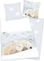 Produktbild: Flanell Bettwäsche Set mit Eisbär 135 x 200 cm 80 x 80 cm 100% Baumwolle