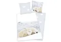 Produktbild: Herding Kinderbettwäsche Flanell Bettwäsche Set mit Eisbär 135x200cm 80x80cm 100% Baumwolle