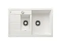 Produktbild: Blanco Spüle 513468 78 x 50 cm, PuraDur weiß, reversibel, Ablauffernbedienung mit Drehbetätigung