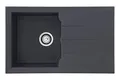Produktbild: Respekta Alineo Granitspüle in Grau / 1,5 Becken Einbauspüle in 81 x 50 cm / Spülbecken geeignet für Unterschränke ab 50 cm Breite