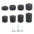 Produktbild: (4er-Pack) Schwarze Möbelfüße, Höhe 45 mm, Runde Ø 50 mm Möbelfüße, Material Kunststoff, Schrauben inklusive (4, Höhe 45 mm)
