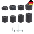 Produktbild: (4 Stück) schwarz Möbelbeine Höhe 45 mm rund Ø 50 mm Möbelfüße Material Kunsts