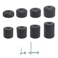 Produktbild: 4erPack Schwarze Möbelfüße, Höhe 45 mm, Runde Ø 50 mm Möbelfüße, Material Kun...