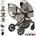 Produktbild: Daliya® FLEXI-PRO M 3in1 Kinderwagen & Buggy mit i-Size Babyschale, Memory-Knöpfe, Kinderwagen mit Auto-Babyschale, Leicht, Großer Einkaufskorb