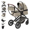 Produktbild: Daliya® FLEXI-PRO M 3in1 Kinderwagen & Buggy mit i-Size Babyschale, Viel Zubehör (Beige Leinen)