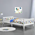 Produktbild: [en.casa] Kinderbett mit Stauraum 90x200 cm Jugendbett bis 100 kg mit Lattenrost Kojenbett Kiefernholz Weiß