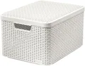 Produktbild: Curver 30 L Aufbewahrungsbox Ordnungsbox Sammelbox Kiste mit Deckel Rattan Creme
