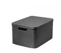 Produktbild: Curver 30 L Aufbewahrungsbox Ordnungsbox Sammelbox Kiste mit Deckel Rattan Grau