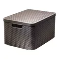 Produktbild: Curver 30 L Aufbewahrungsbox Ordnungsbox Sammelbox Kiste mit Deckel Rattan Braun