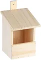 Produktbild: Royal Gardineer Nistkasten Rotkehlchen: Vogel-Nistkasten mit Halbhöhle, Massivholz vormontiert, zum Aufhängen (Vogelhaus, aus Naturholz, Winter)