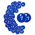 Produktbild: Nummernschilder aus Kunststoff, graviert, ohne Schlüsselringe, 1 - 50, Blau