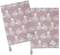 Produktbild: Geschirrtücher KRASILNIKOFF 2er Pack 50x70cm Baumwolle Bikes rosa Danish Design