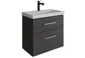 Produktbild: Planetmöbel Waschtisch Waschtischunterschrank 63cm Anthrazit mit Keramikwaschbecken