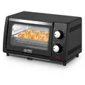 Produktbild: TZS FIRST AUSTRIA Minibackofen 10L Mini Backofen, 800W, bis 230 Grad, stufenlose Temperaturregelung, 60 Minuten Timer, 2 Einschubhöhen, Doppelglastür, Mini Ofen schwarz
