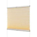 Produktbild: Ventanara® Fenster Plissee ohne Bohren zum Kleben Plisseerollo Wabenplissee Faltrollo verspannt inklusive Premium Klebeträgern (55 x 130 cm, beige Plissee)