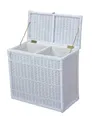 Produktbild: Wäschesammler Duo Rattankorb Wäschebox Wäschetruhe Korb Truhe Wäschekorb in Weiß