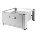 Produktbild: Kestek Waschmaschinen Untergestell Podest Sockel mit Schublade 100 kg weiß | Waschmaschinenständer, Trockner Podest, Ergonomischer Sockel, Anti Rutsch, Stauraum Schublade, Stahlrahmen, 30 cm Erhöhung
