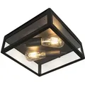 Produktbild: Industrielle Outdoor-deckenleuchte Schwarz 2-flammig - Rotterdam