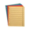 Produktbild: Wekre Trennblätter DIN A4 1-0 gelb, orange, rot, blau, grün, 230 g/m², 100 Blatt