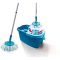 Produktbild: Leifheit Wischmopp Set CLEAN TWIST Disc Mop Ergo, (4-St), Drill-Stiel-Mechanik, 360° Kardangelenk, längenverstellbar (109-140cm) grau