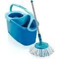 Produktbild: Leifheit Wischmopp Clean Twist Set: Drehmopp und Eimer 6L, verstellbare Stiellänge, Micro-Duo-Wischaufsatz blau