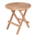 Produktbild: Riess Ambiente Wetterfester Beistelltisch Empire Teak 50cm Teakholz rund einklappbar Tisch Gartentisch Klapptisch