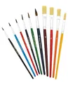 Produktbild: TSI Pinsel-Set 10tlg Haarpinsel und Borstenpinsel (Größe 1,2,3,4,6,10-6,8,10,12), Schaft Farbig Lackiert, Art.Nr. 49110