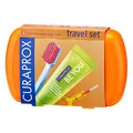 Produktbild: Curaprox Travel Kit – CS 5460 Zahnbürste mit „Be You“ Zahnpasta | 2 CPS Prime Interdentalbürsten 07 und 09 | Mundpflege-Set 9,5 x 6 cm | Pink | Made in Switzerland