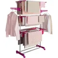 Produktbild: Vertikaler Zusammenklappbarer Wäscheständer 3 Ebenen Maxima Kapazität 20m Rosa