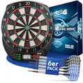 Produktbild: DartPro [DAS ORIGINAL] - Elektronische Dartscheibe Profi - Dartboard mit 6 Darts [kabellos nutzbar] - Innovativer Dartautomat mit 65 Varianten - Double IN & Double Out - für 1 bis 8 Spieler