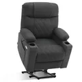 Produktbild: M MCombo Fernsehsessel mit Aufstehhilfe Elektrisch 2 Motoren, Rückenlehne & Beinstütze getrennt verstellbar, Relaxsessel mit Liegefunktion Elektrisch 7501 (Mikrofaser-Stoff, Dunkelgrau)