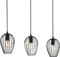 Produktbild: EGLO Hängeleuchte NEWTOWN Pendellampe, Stahl, E27, IP20, Vintage, Esszimmerlampe, Lampe, ohne Leuchtmittel, Hängeleuchte, L70 x B16 x H110 cm, schwarz, 3X60W exkl.