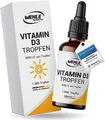 Produktbild: Vitamin D3 5000 IE pro Tropfen hochdosiert – Flüssiges Vitamin D3 50ml (1850 Tropfen) mit MCT-Öl aus Kokos – Laborgeprüft – Verpackung kann variieren