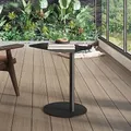 Produktbild: [en.casa] Beistelltisch Nastätten Gartentisch Couchtisch mit Metallgestell Sofatisch modernes Design für Wohnzimmer Schlafzimmer Balkon Terrasse 50 x 50 x 38 cm Schwarz, matt