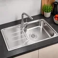 Produktbild: Franke Edelstahlspüle 78 cm Einbauspüle reversibel Küchenspüle 101.0055.649