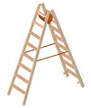 Produktbild: Layher 1020 Holzstehleiter mit 2x8 Stufen Stufenstehleiter Holzleiter Bockleiter
