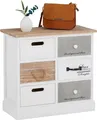 Produktbild: Kommode SALVA mit 6 Schubladen, Schubladenschrank Vintage. Aufbewahrungsregal in weiß, Shabby Chic
