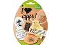 Produktbild: Heitmann Eierfarben - Banderole I Love Eggs 12 Sleeves in 8 Motiven