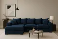 Produktbild: Kaiser Möbel Ecksofa Sofa L-form, Couch L-form Gabon stoff Zoom Ottomane