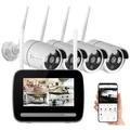 Produktbild: VisorTech Funk-Überwachungs-Set: Funk-Monitor-Rekorder + 4x 2K-Funk-Kamera