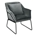 Produktbild: Sessel gepolstert Beistellsessel Stuhl Couch Relaxsessel Samt Grau SVITA JOSIE