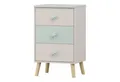 Produktbild: en.casa Nachttisch, »Sandnes« mit 3 Schubladen 62 x 38 x 30 cm Holzbeine Weiß/Mintgrün