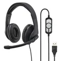 Produktbild: Hama Over Ear Stereo Headset HS-USB300 2m Kabel Mikrofon USB PC Office Kopfhörer